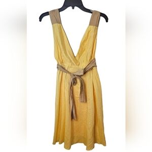 709 Yellow & Tan Small Dress